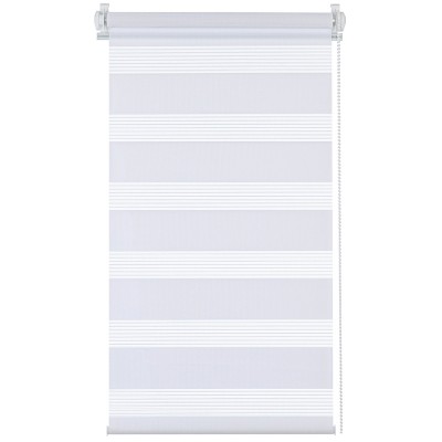 Рулонная штора день-ночь Бейс белый, 60 x 160 см